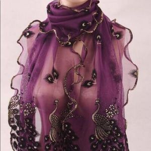 New purple peacock scarf